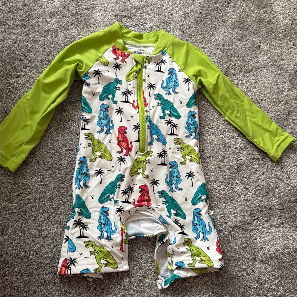Caden Lane Long Sleeve Rash Guard Swim Romper Shortie